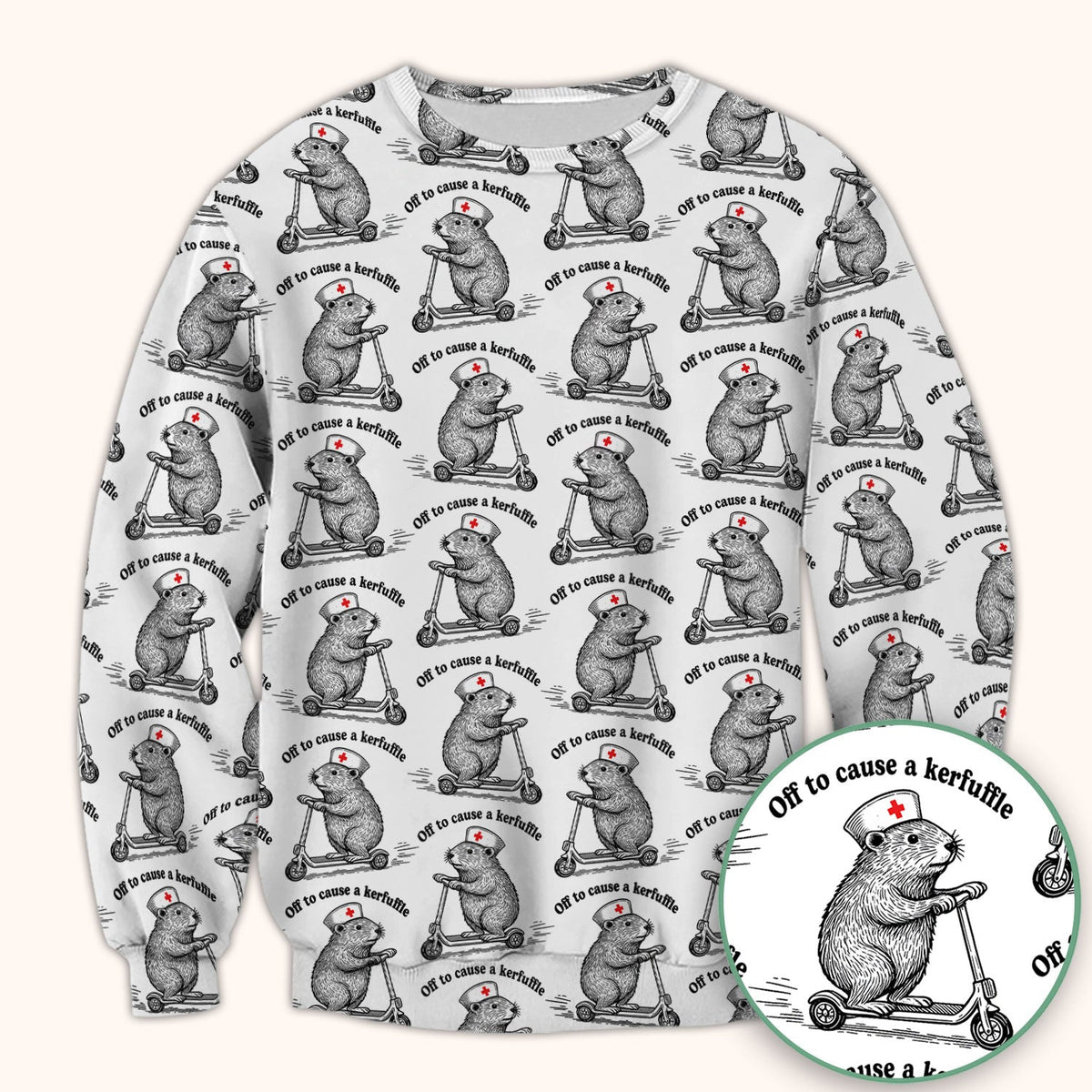 Mouse Scooter Nurse Scrub Top