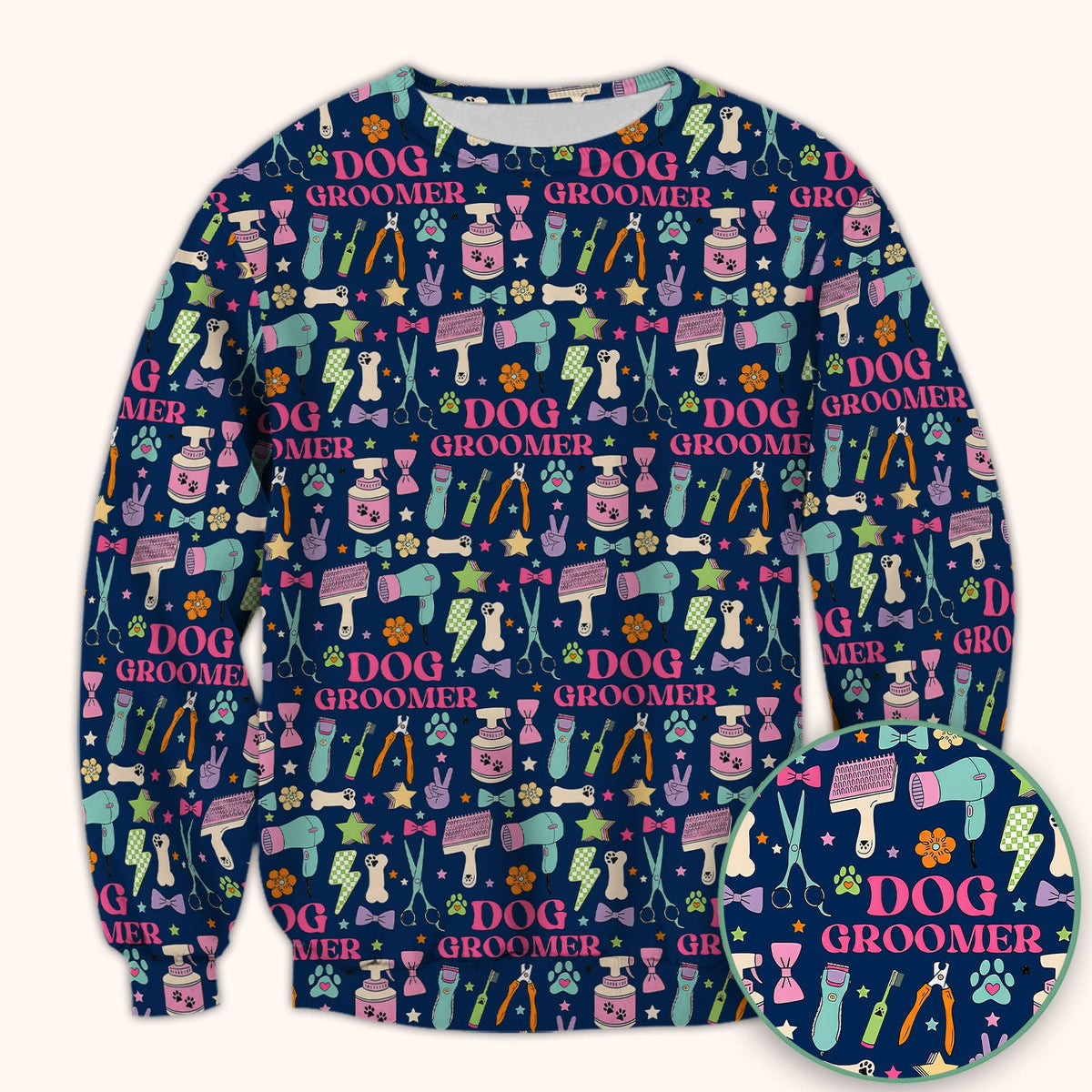 Dog Groomer Tools Nurse Scrub Top