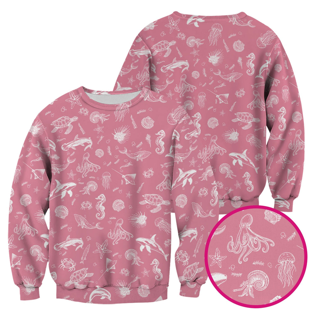 Marine Sea Life Nurse Scrub Top