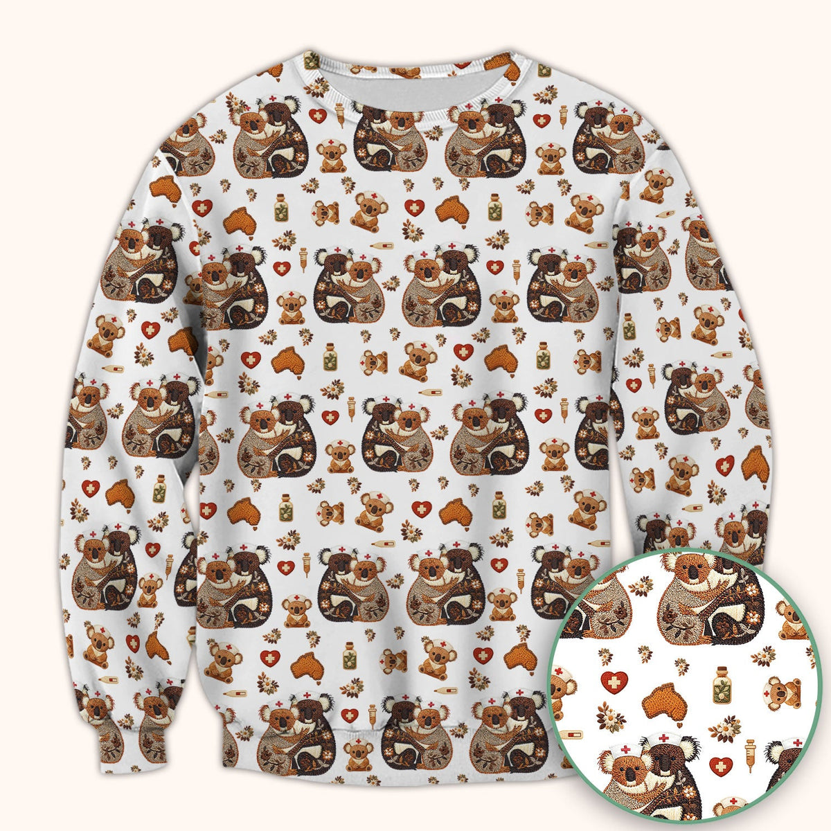 Koala Nurse Scrub Top - Valentines Day Gift