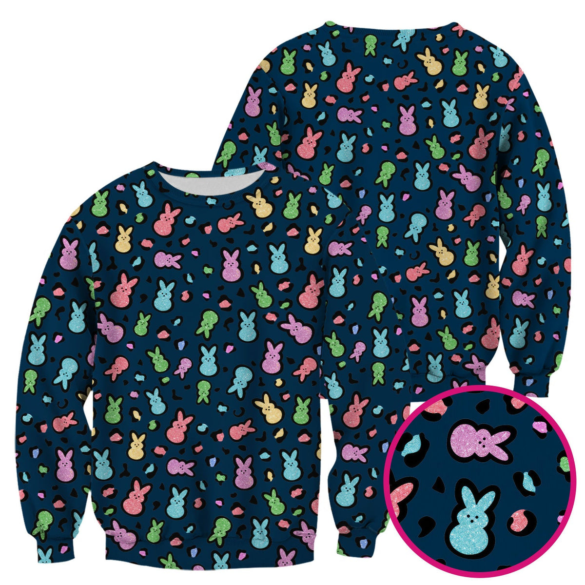 Pastel Bunny Nurse Scrub Top