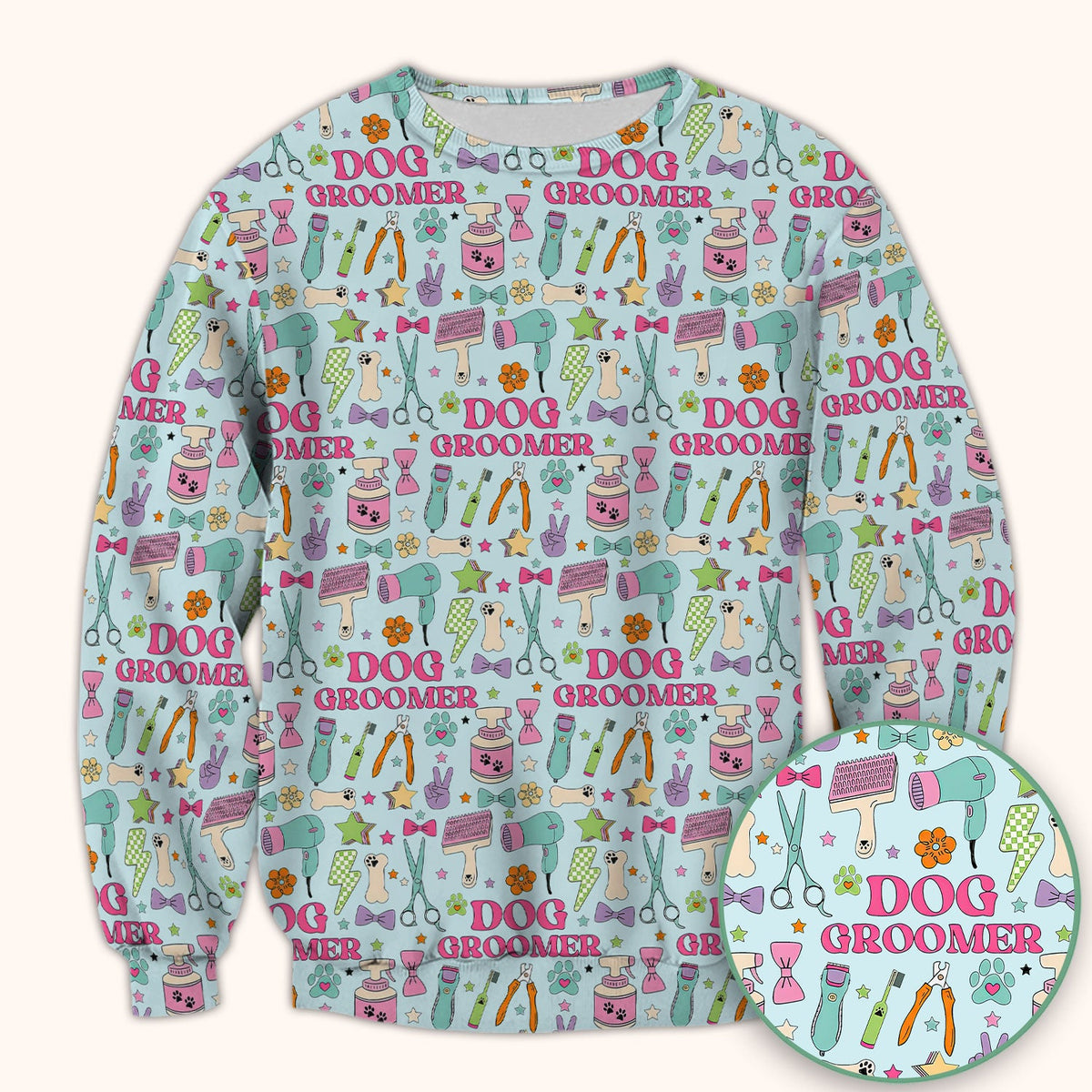 Dog Groomer Tools Nurse Scrub Top