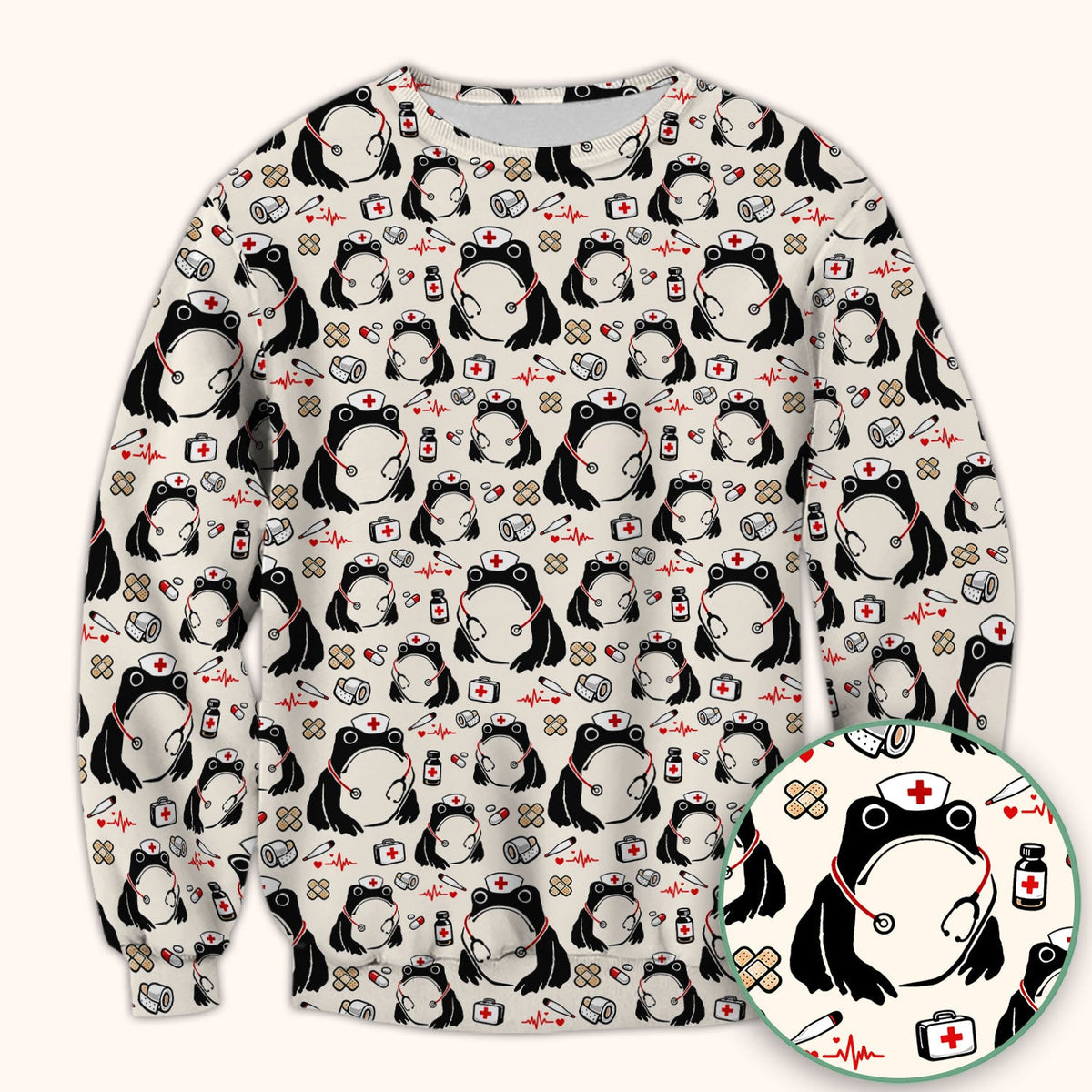 Frog Medical Nurse Scrub Top
