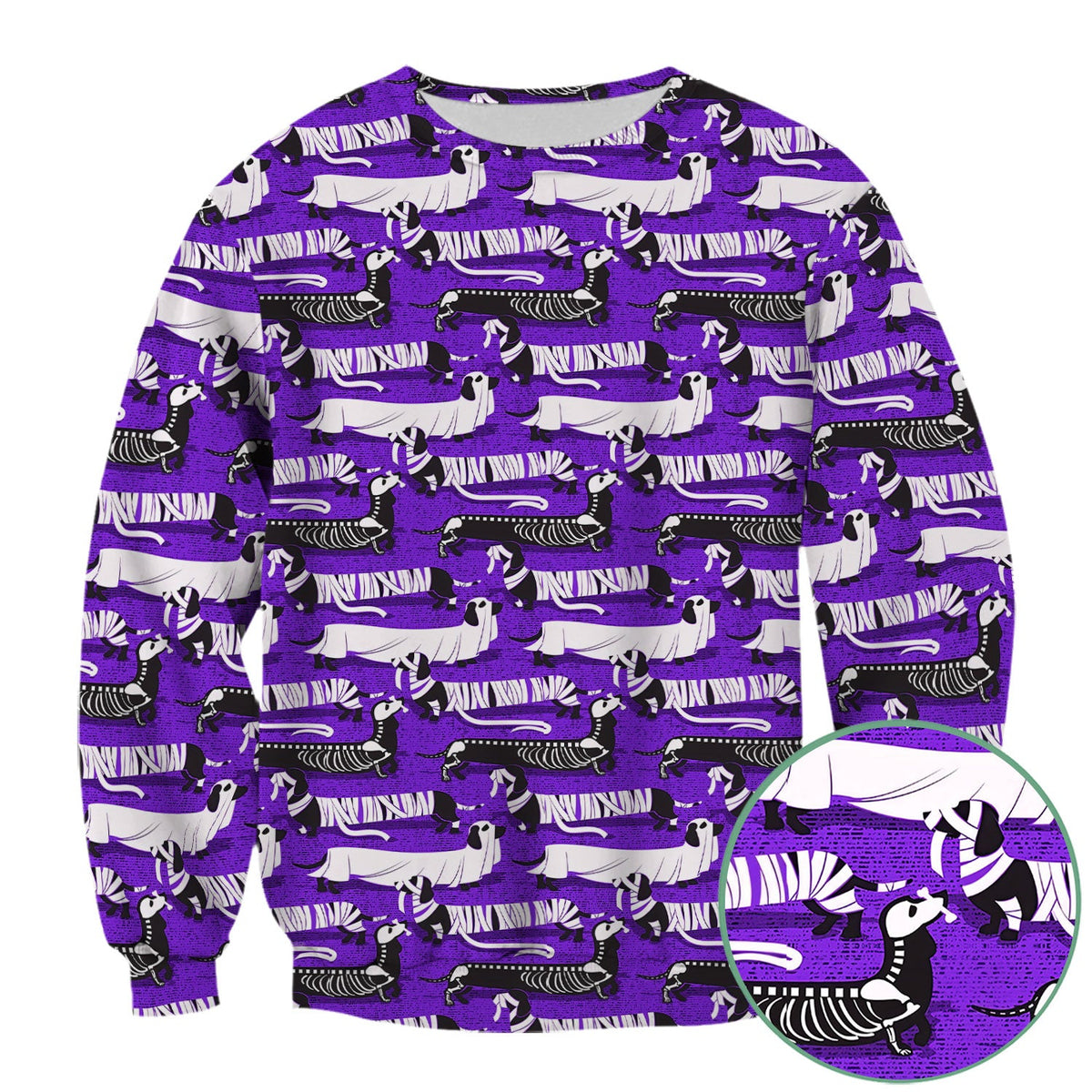Halloween Dachshund Scrub Top - Funny Dog Skeleton Scrub Shirt Multi Color - Cute Halloween Scrubs Gift for Nurse, CNA, RN, Doctor
