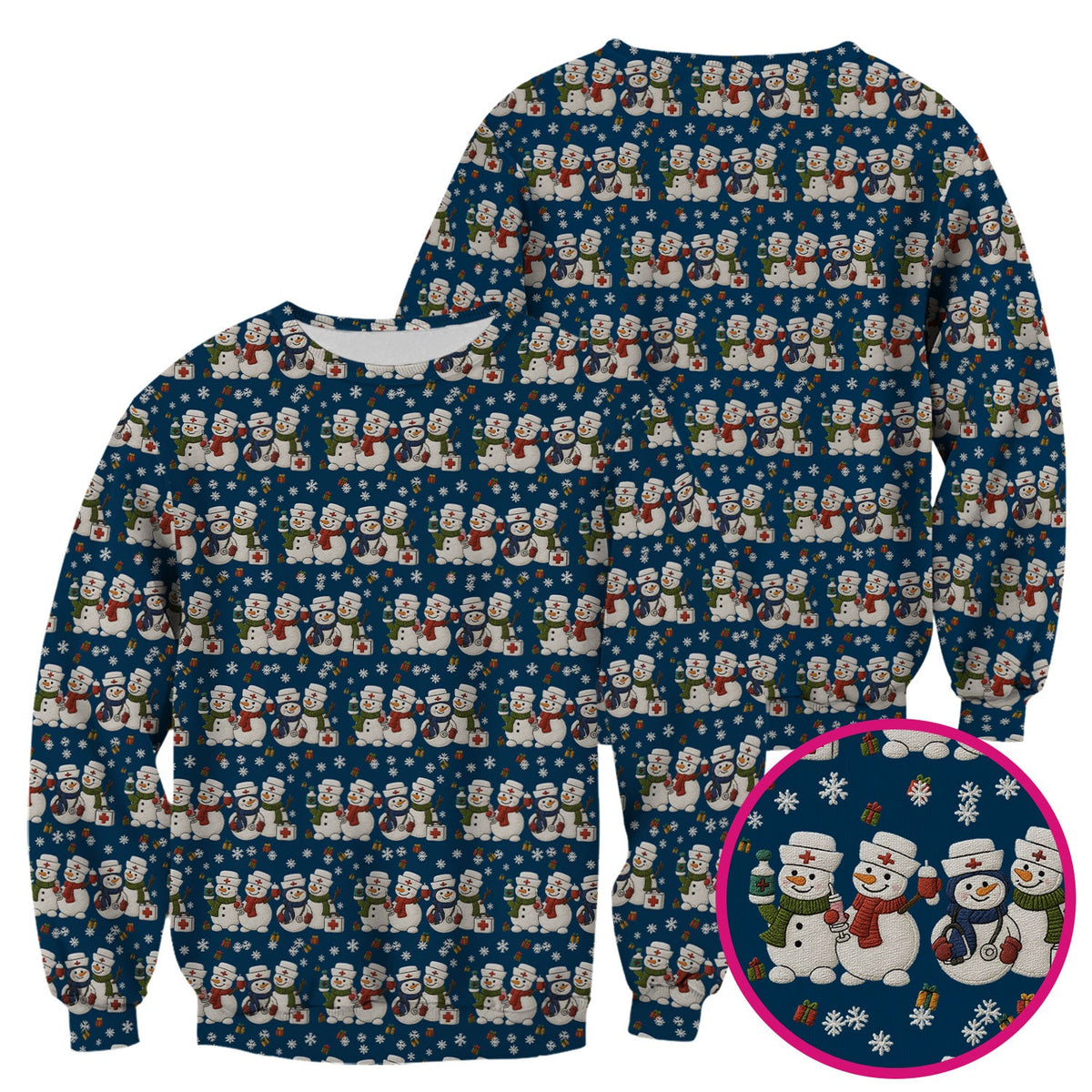 Snowman Nurse Scrub Top - Christmas Gift