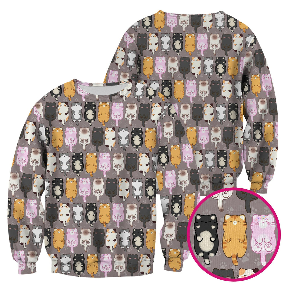 Cartoon Cats All Over Nurse Scrub Top