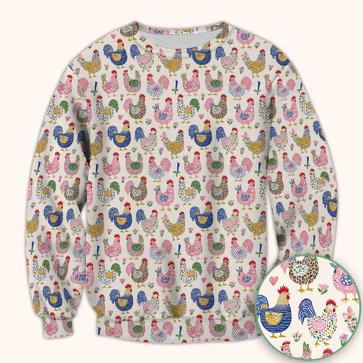 Chicken Rooster Nurse Scrub Top