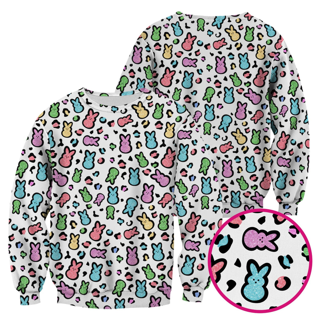 Pastel Bunny Nurse Scrub Top
