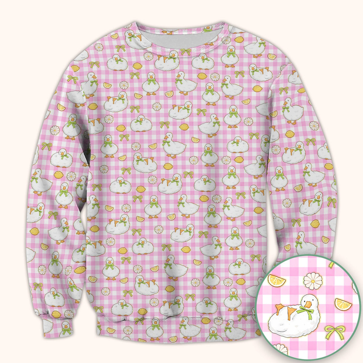 Adorable Ducks Lemon Daisy Nurse Scrub Top