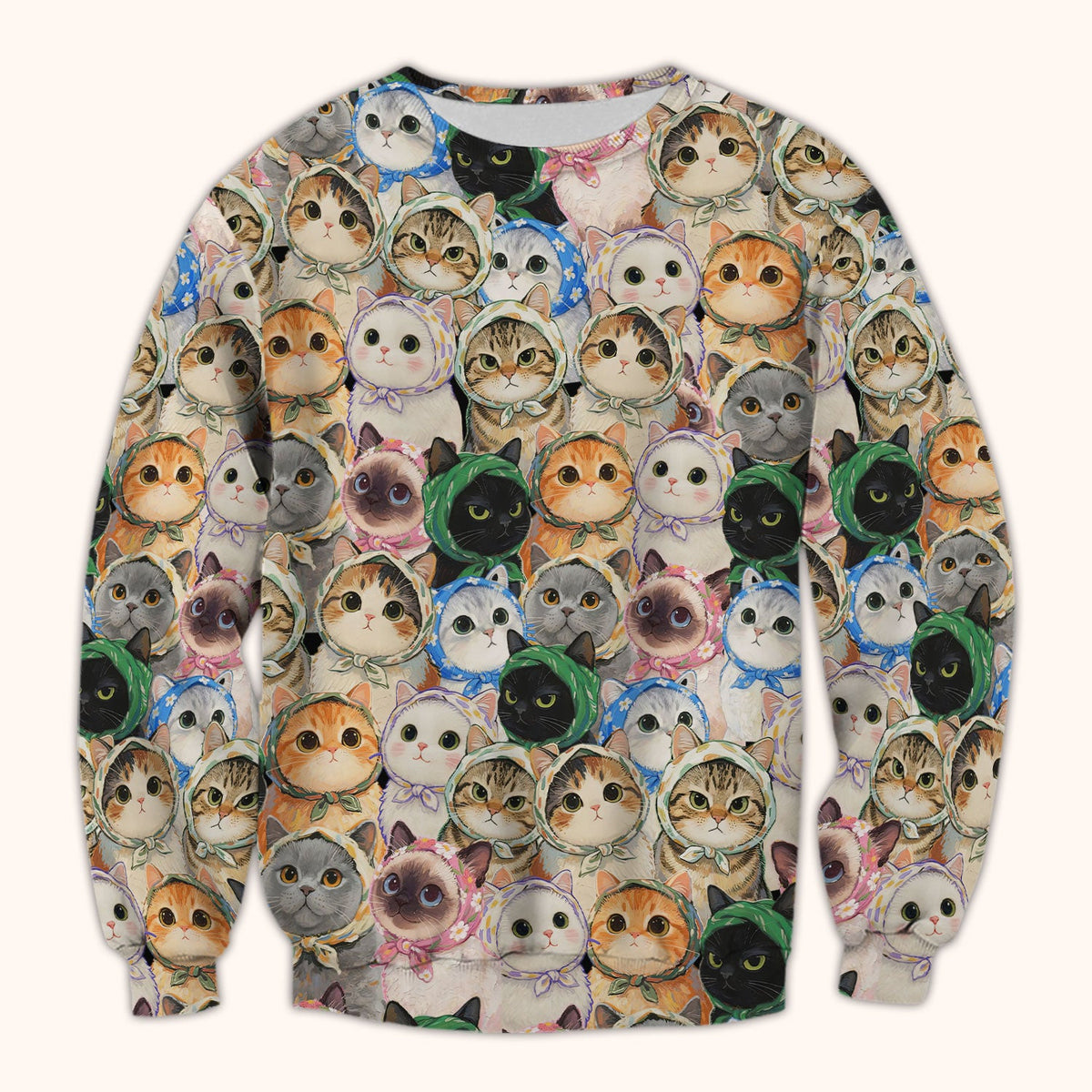 Adorable Multi Cat Portrait Nurse Scrub Top