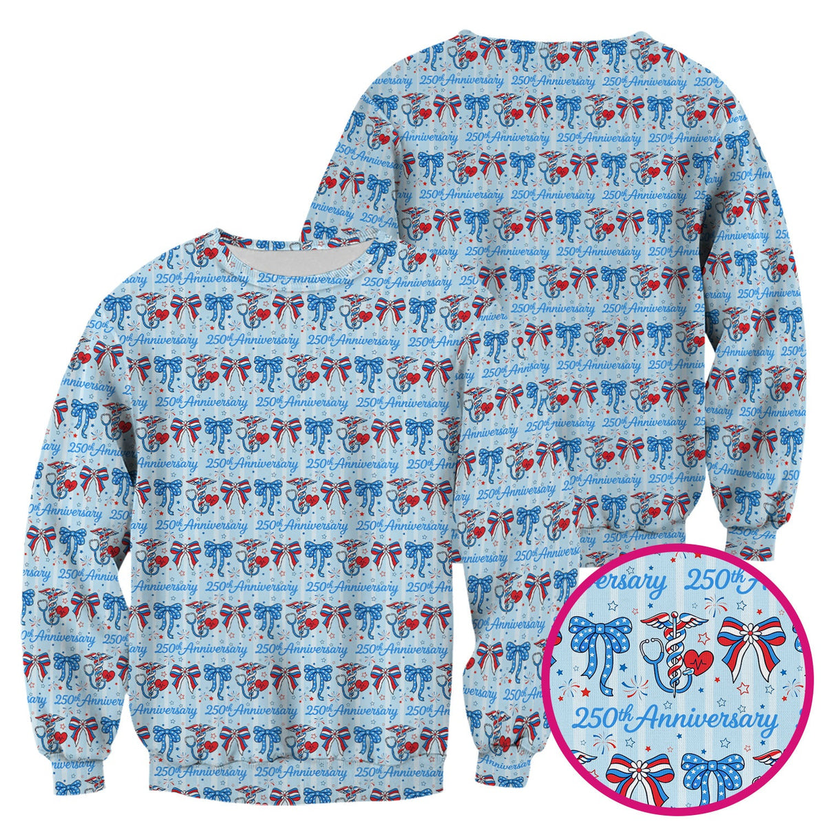 250th Anniversary Nurse Ribbon Heart Scrub Top