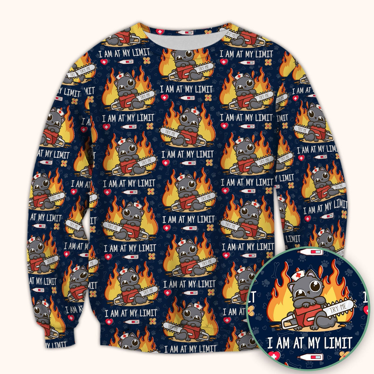 Cat I Am At My Limit Nurse Scrub Top