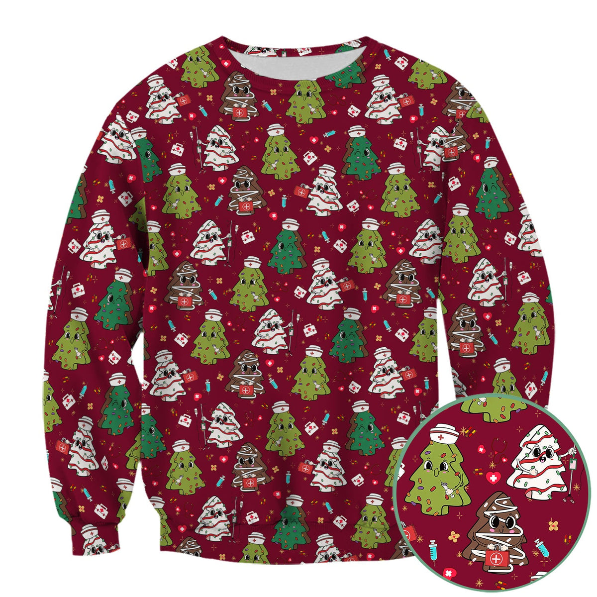 Christmas Tree Nurse Scrub Top