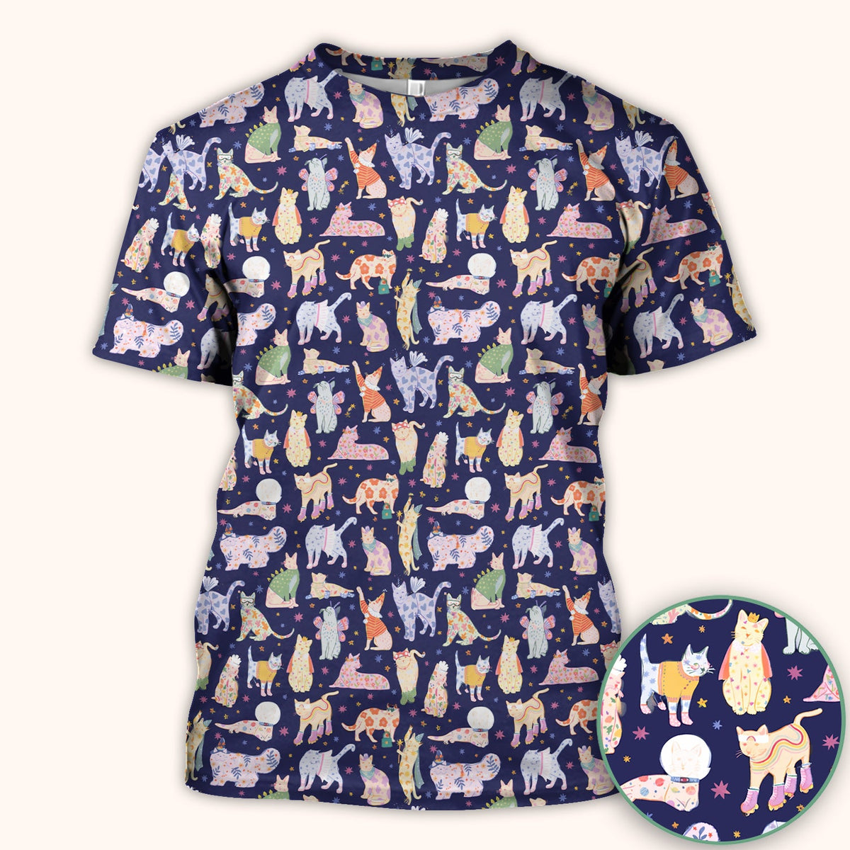 Colorful Cats Nurse Scrub Top