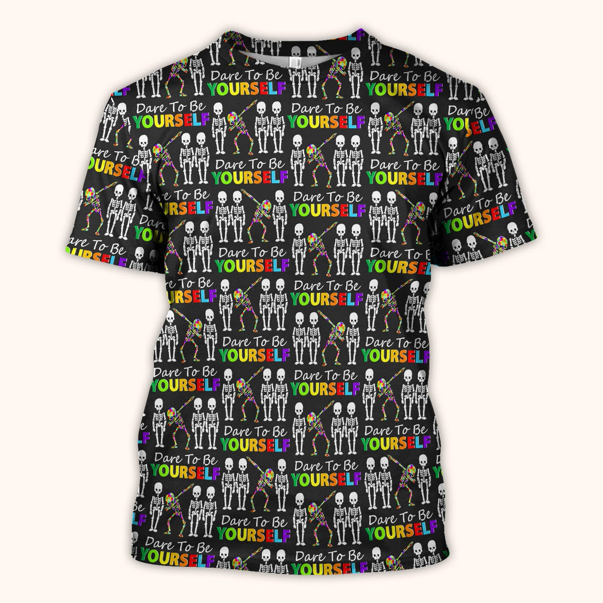 Rainbow Skeleton Dare To Be Yourself Nurse Scrub Top