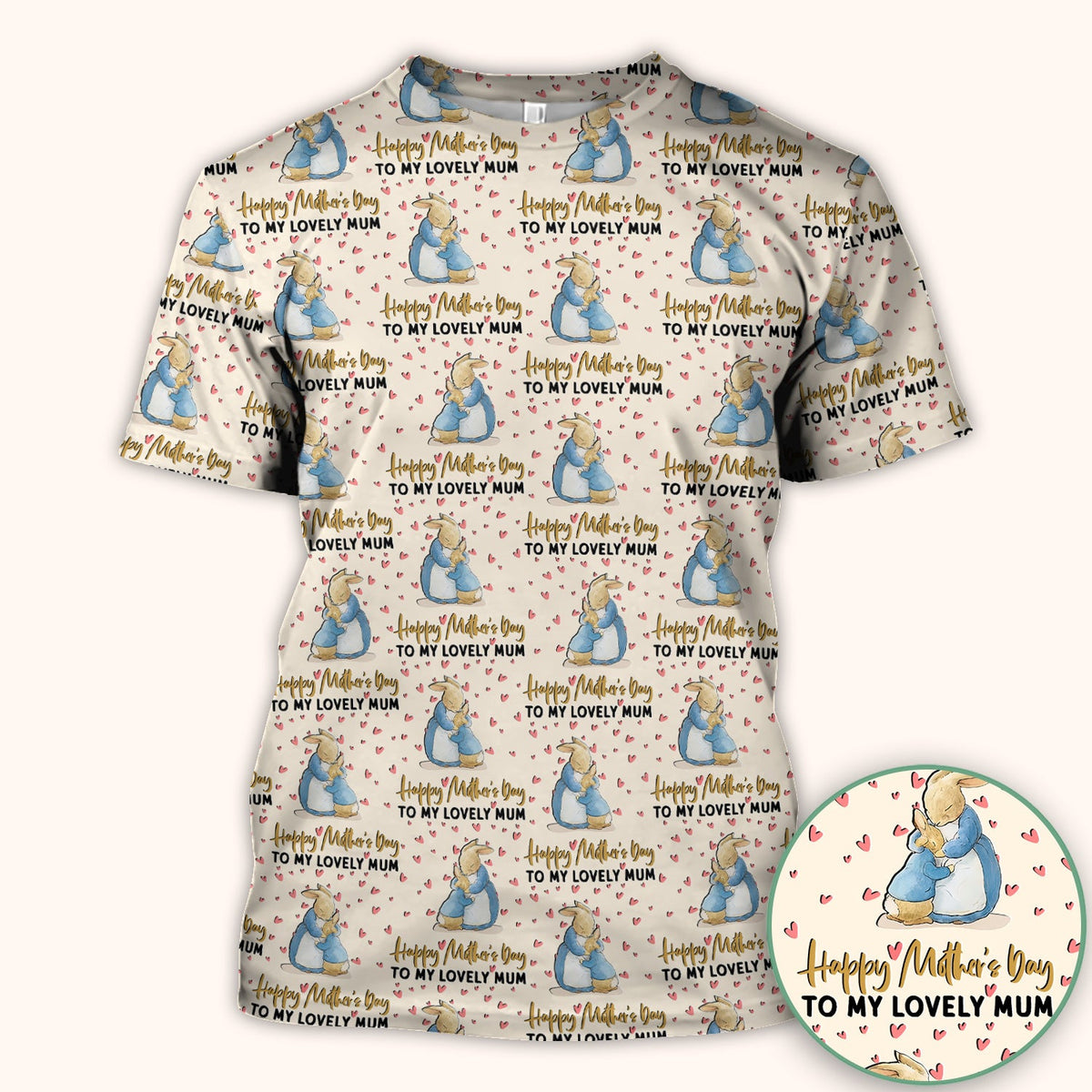 Mothers Day Bunny Love Nurse Scrub Top