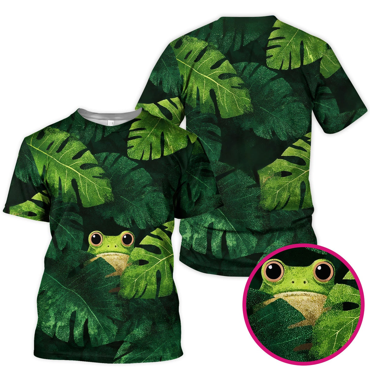 Frog Jungle Leaves Nurse Scrub Top