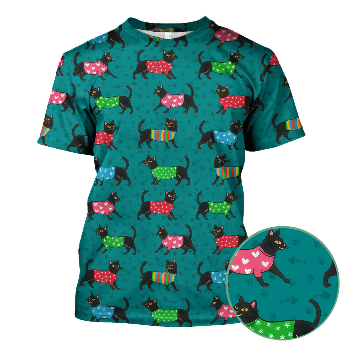 Black Kitty Nurse Scrub Top