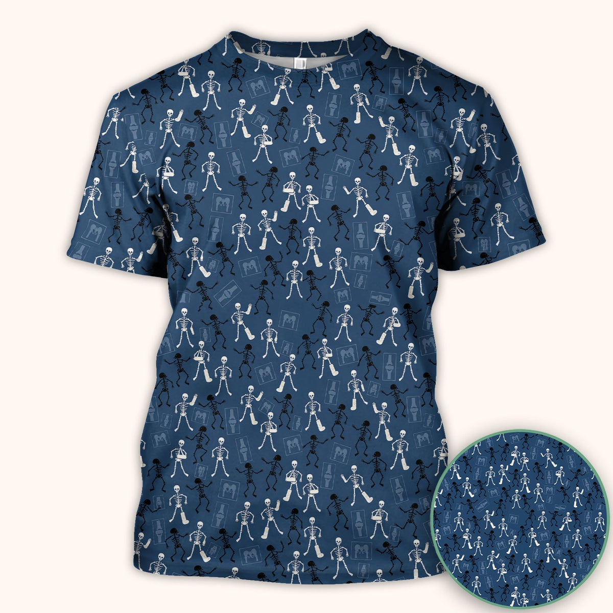 Orthopedic Skeleton Nurse Scrub Top - Halloween Gift
