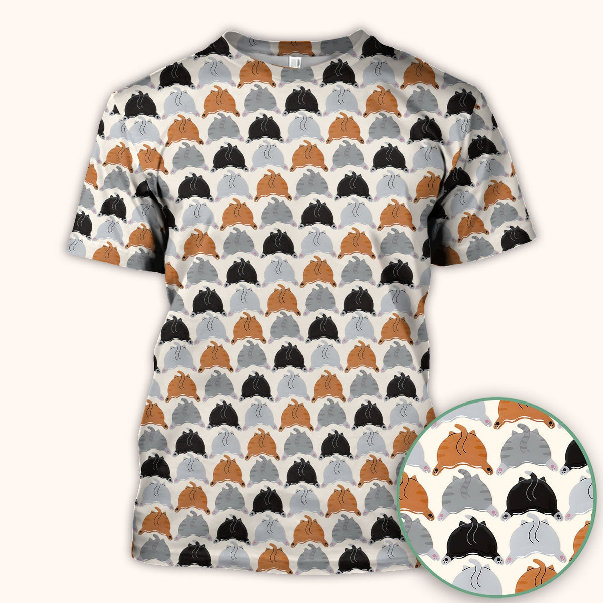 Multicolor Cat Nurse Scrub Top