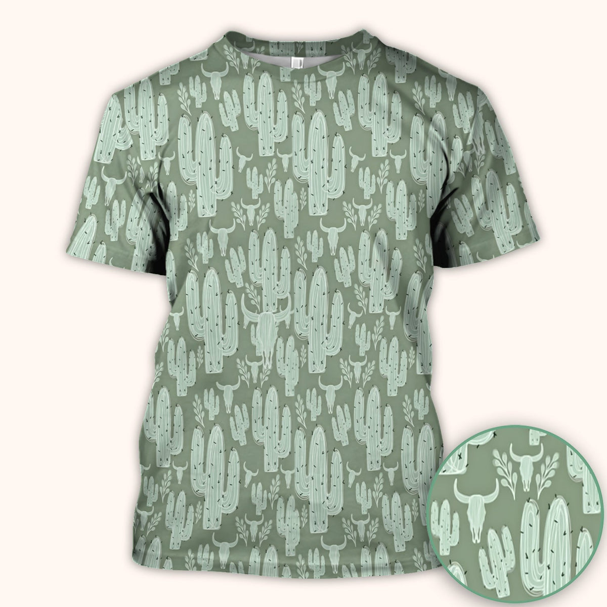 Desert Cactus Skull Nurse Scrub Top