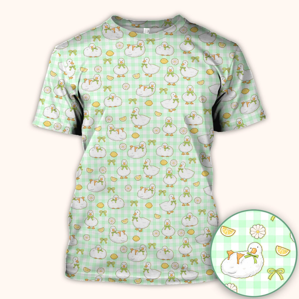 Adorable Ducks Lemon Daisy Nurse Scrub Top