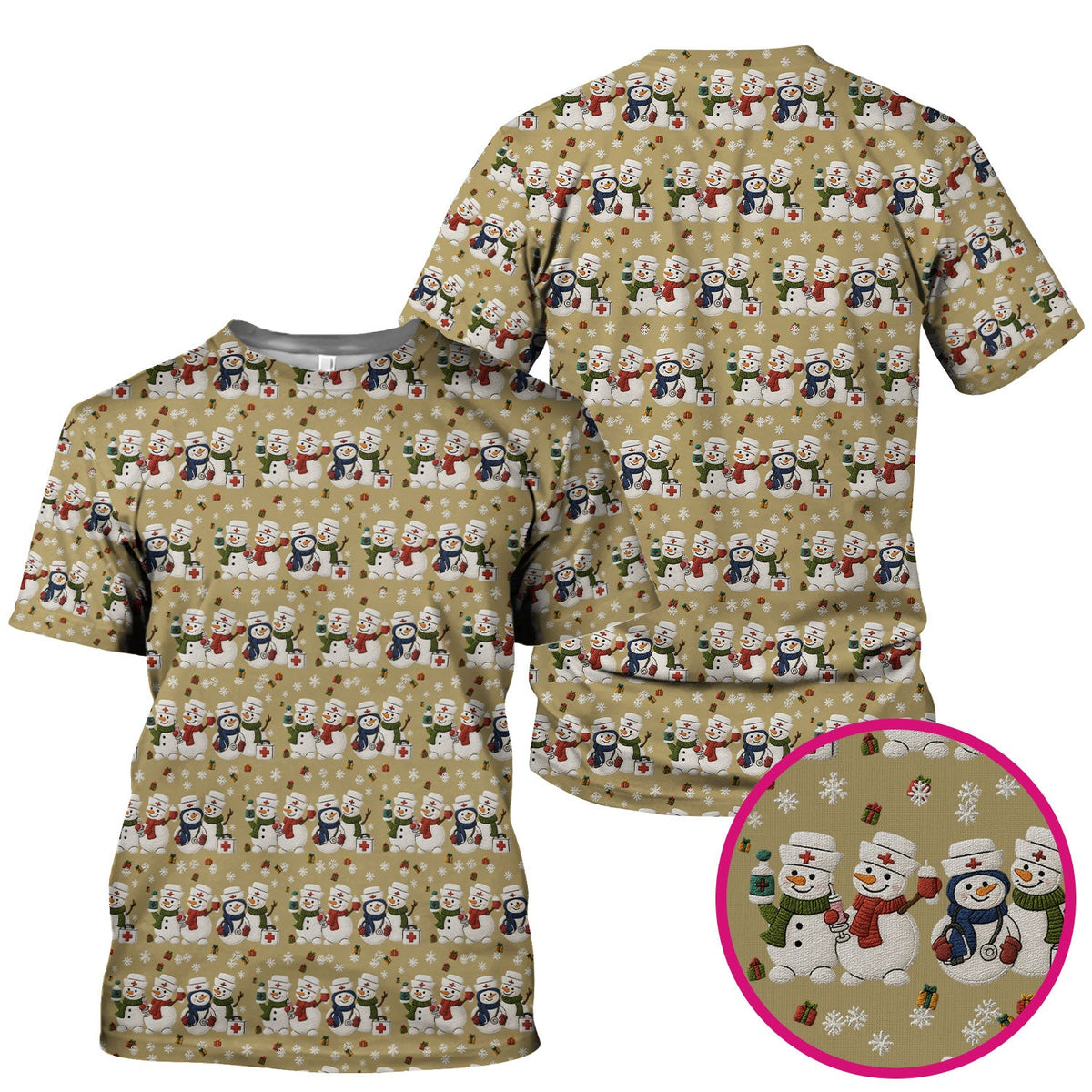 Snowman Nurse Scrub Top - Christmas Gift
