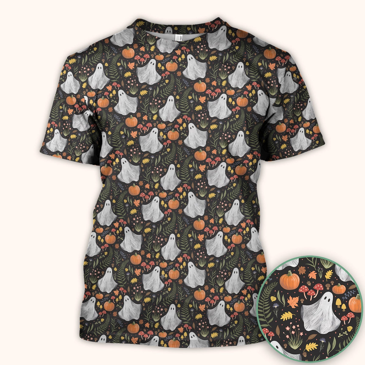 Pumpkin Woodland Nurse Scrub Top