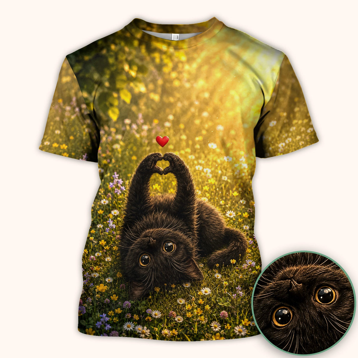 Upside Down Black Cat Meadow Nurse Scrub Top