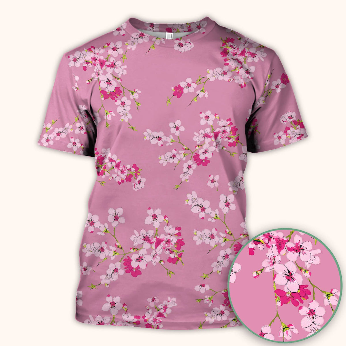 Elegant Cherry Blossom Nurse Scrub Top