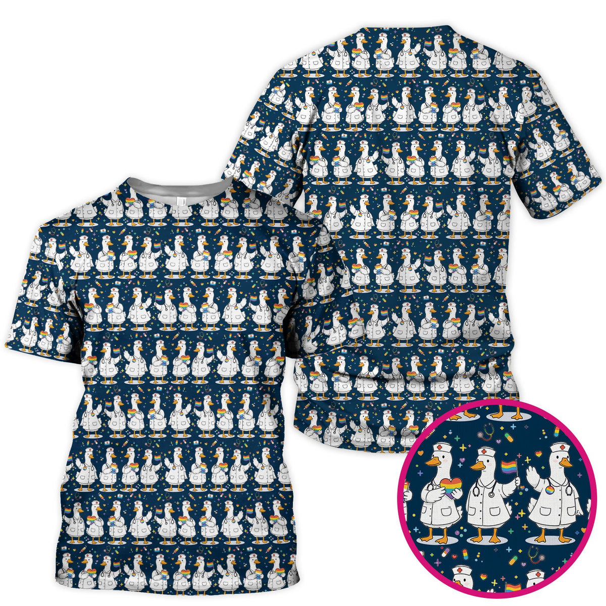 Duck Pride Nurse Scrub Top