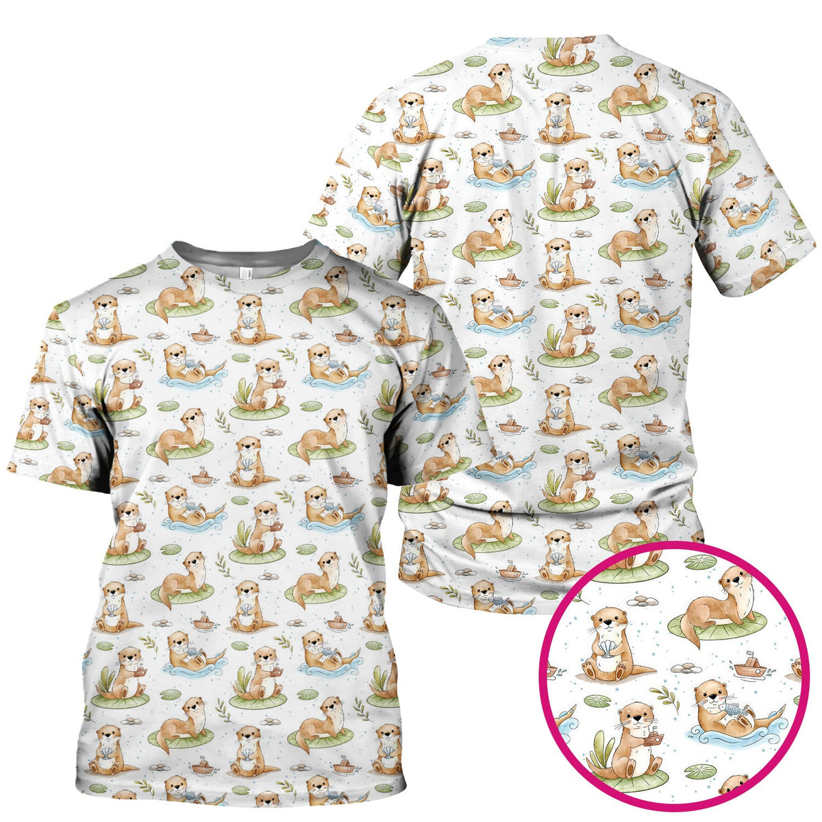 Otter Lily Pad Nurse Scrub Top