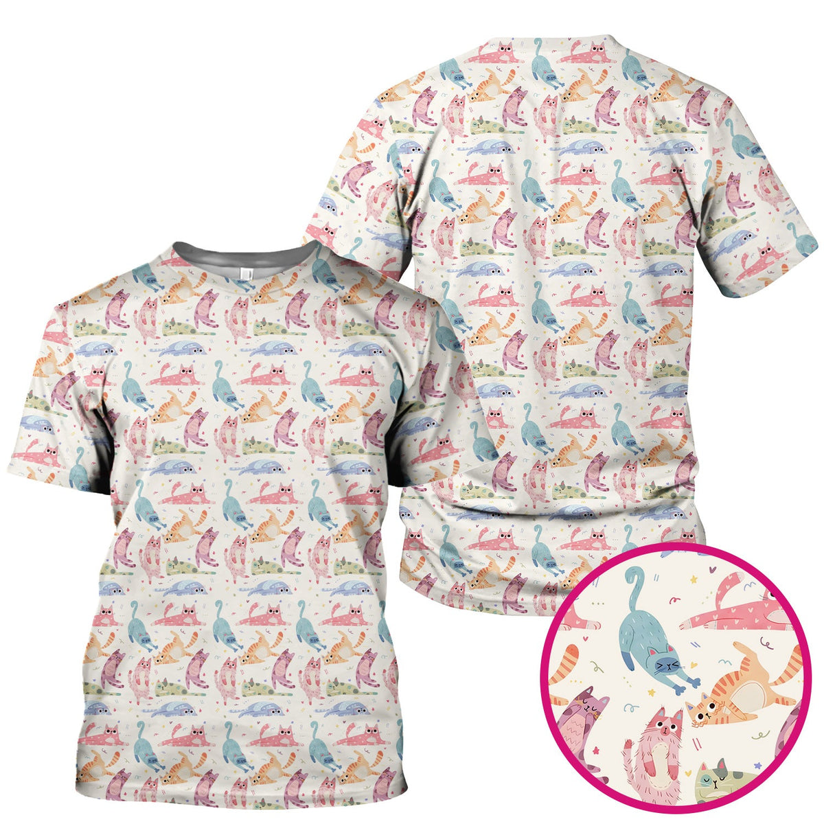 Pastel Cat Nurse Scrub Top