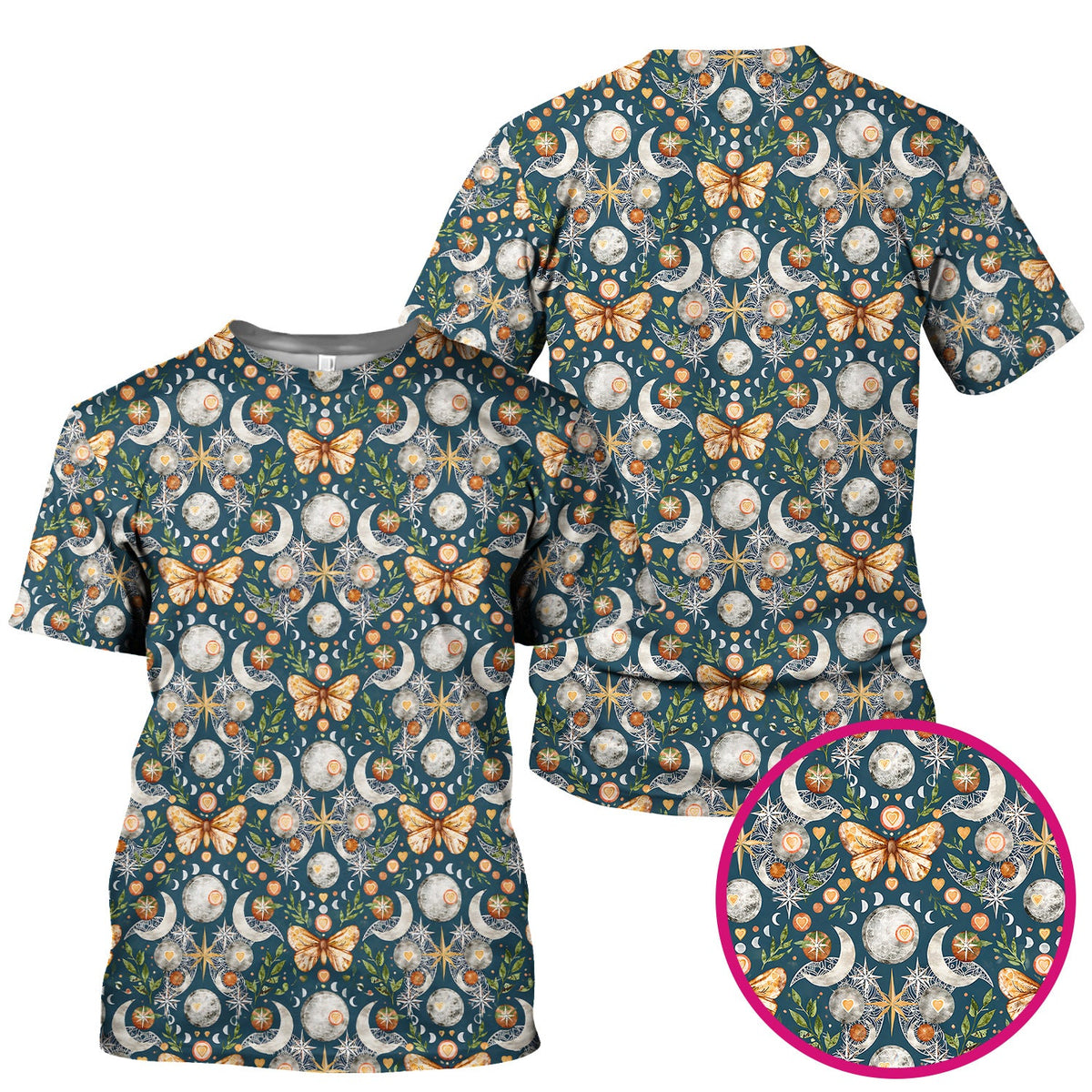 Celestial Butterfly Moonlight Nurse Scrub Top