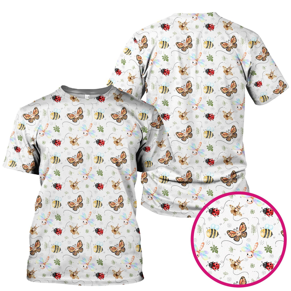 Colorful Garden Insect Nurse Scrub Top