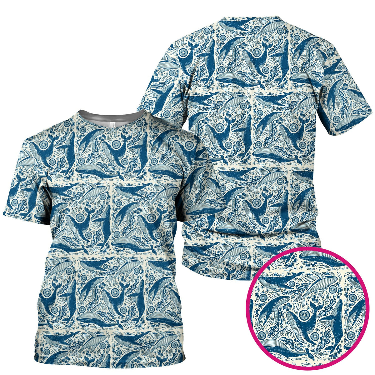 Blue Whale Ocean Nurse Scrub Top