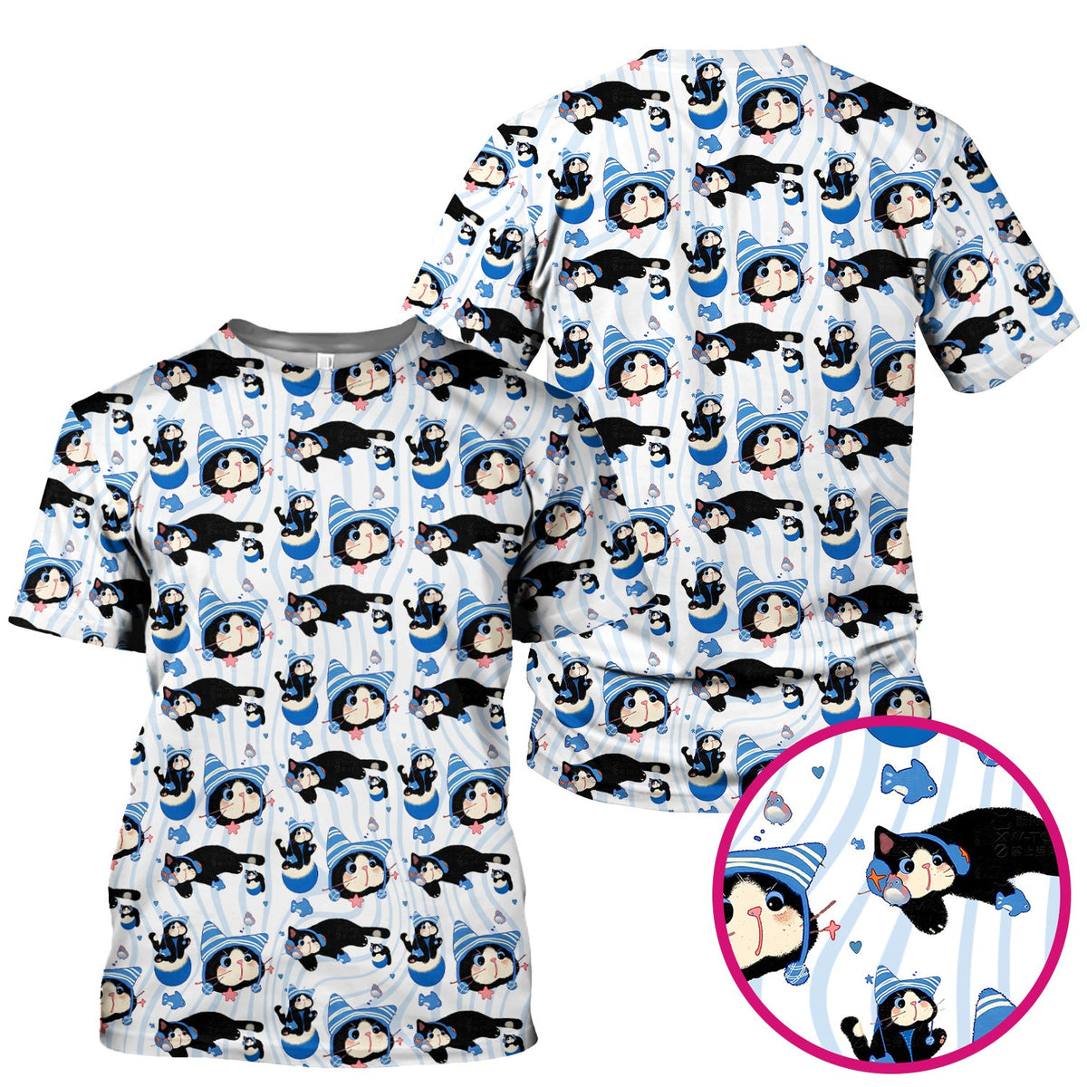 Kitten Fish Nurse Scrub Top