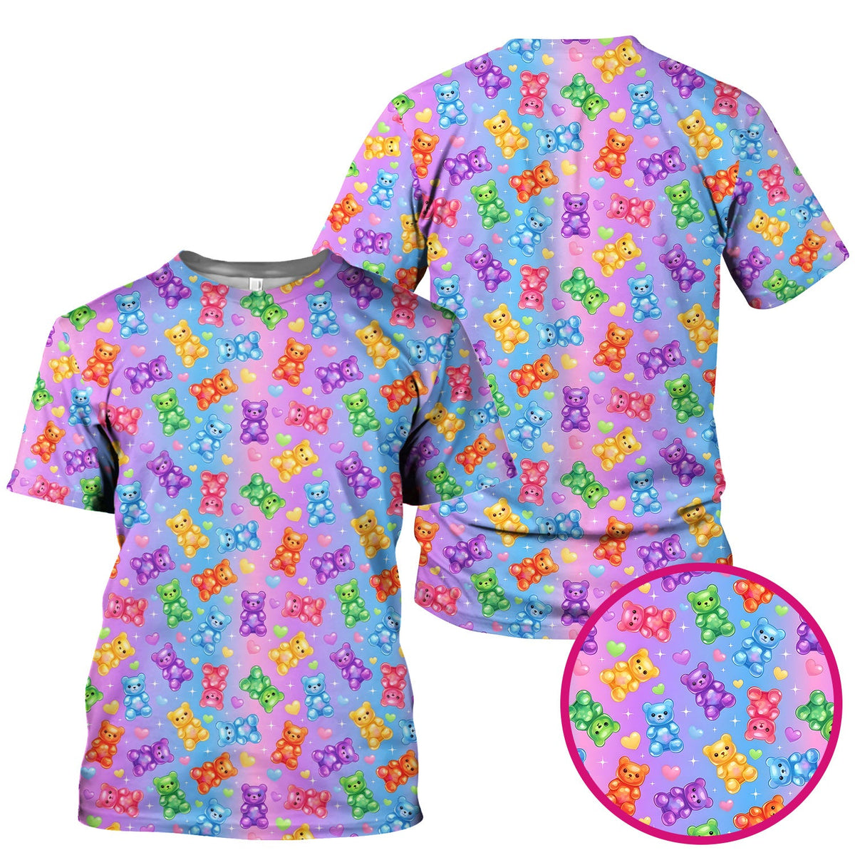 Colorful Gummy Bear Nurse Scrub Top