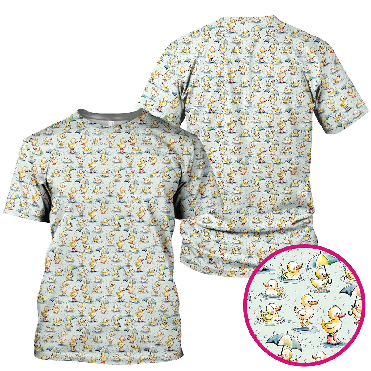 Duck Rain Umbrella Nurse Scrub Top
