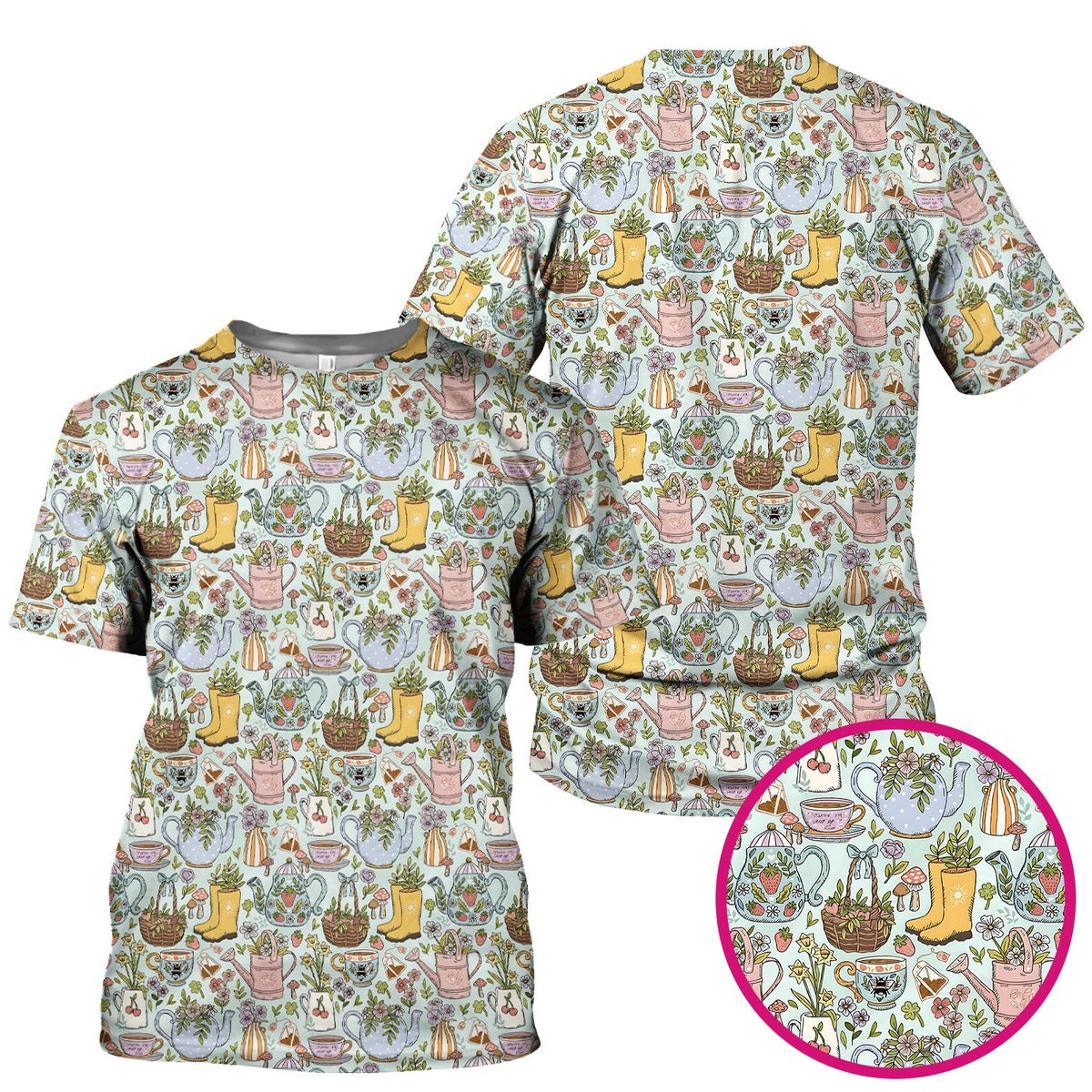 Garden Tea Party Floral Nurse Scrub Top