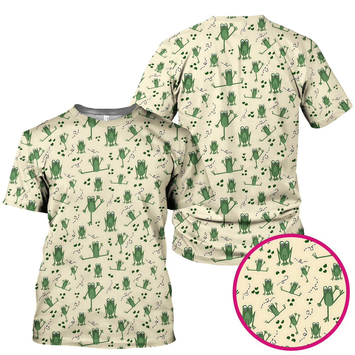 Frog Jumping Footprint Trail Nurse Scrub Top
