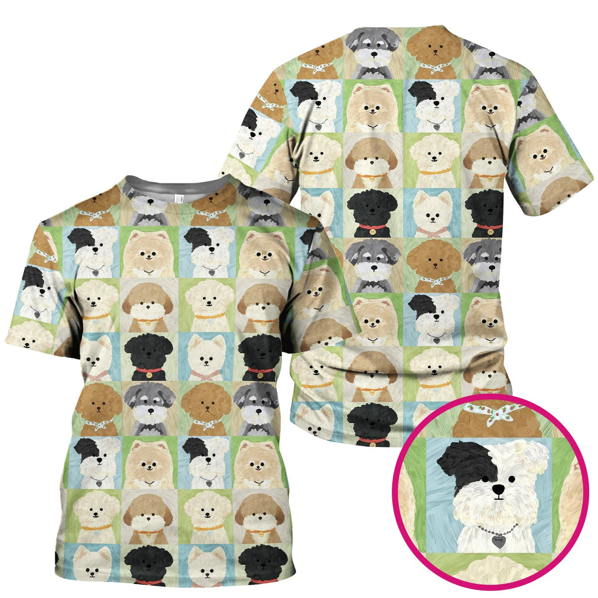Adorable Different Dog Breeds Nurse Scrub Top