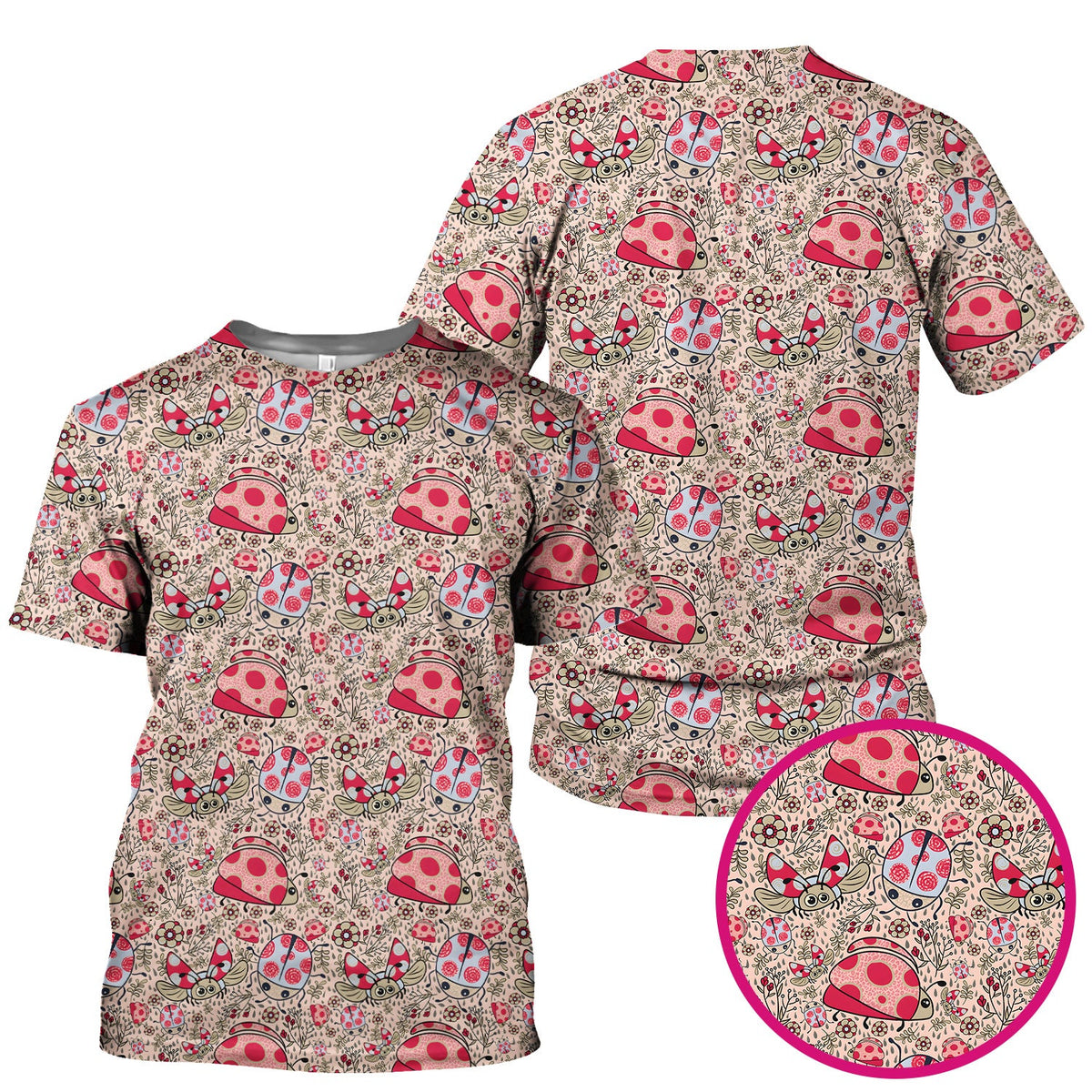 Ladybug Rain Garden Nurse Scrub Top