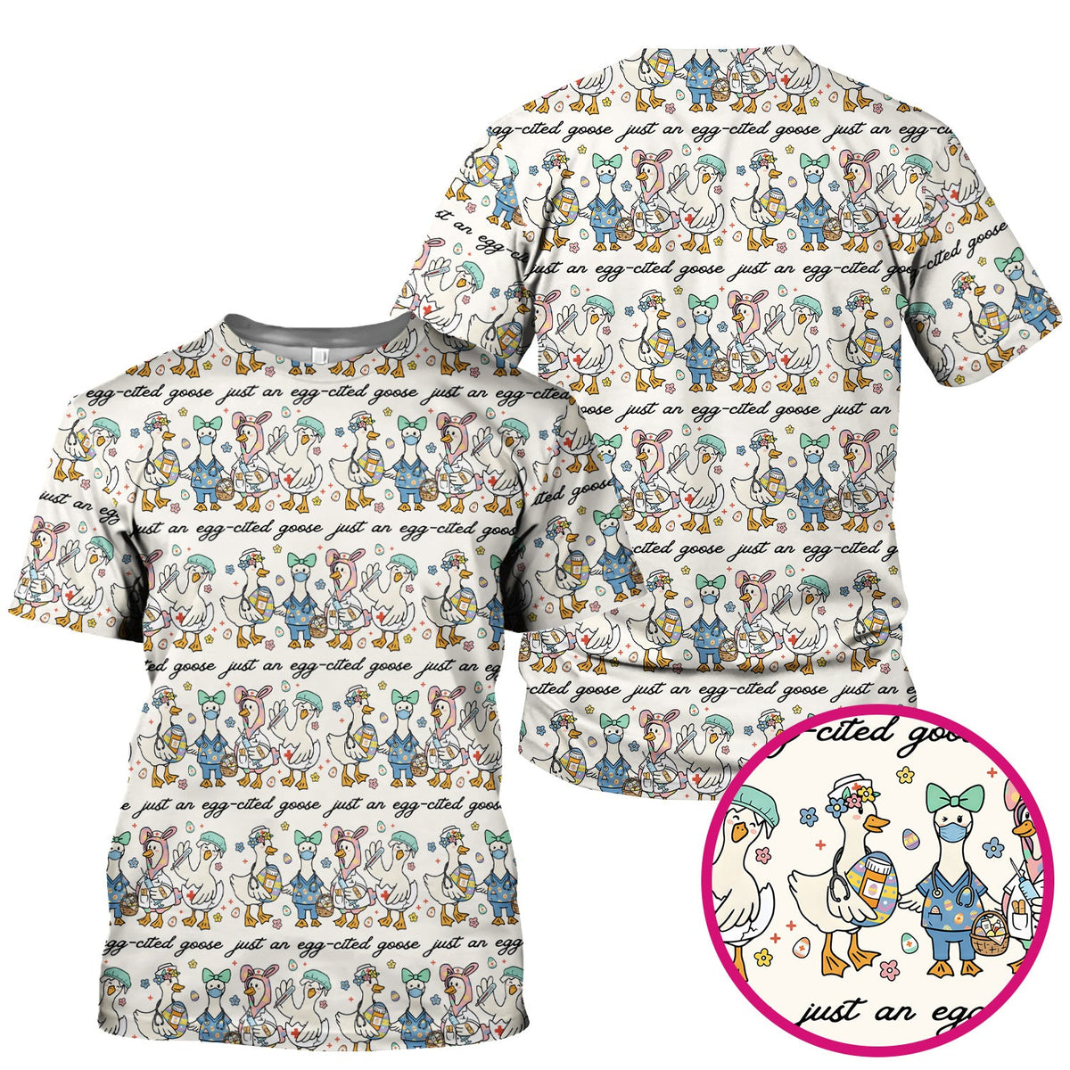 Easter Goose Nurse Scrub Top