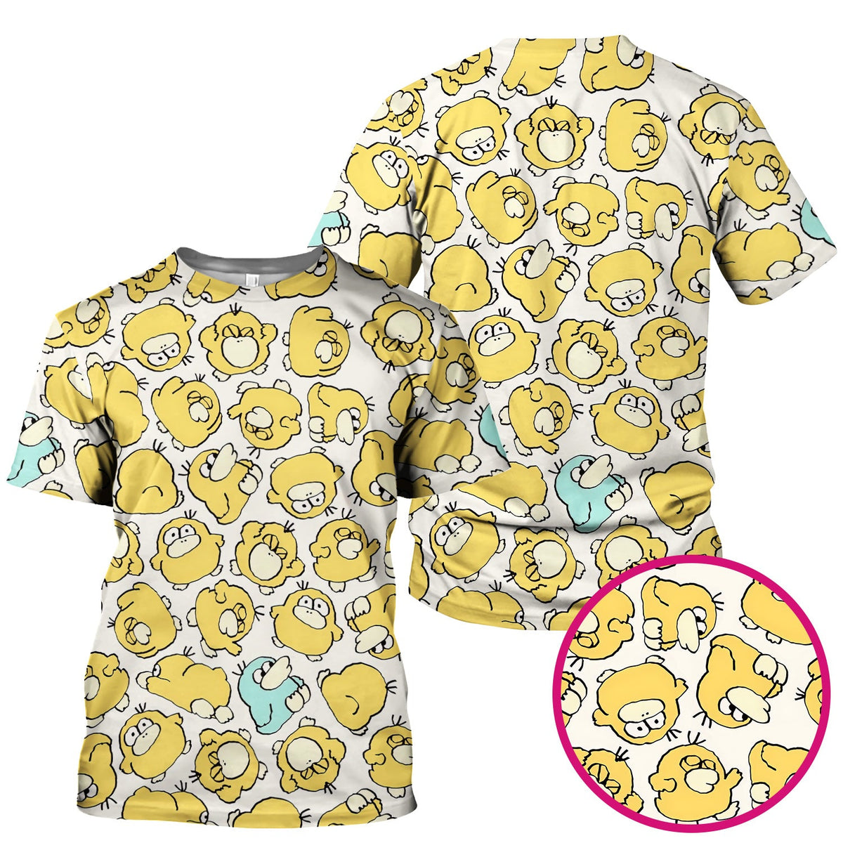 Yellow Cartoon Duck Nurse Scrub Top