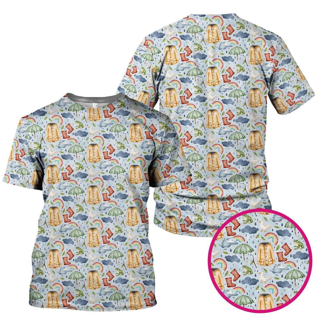 Rainy Day Ducks & Frog Nurse Scrub Top