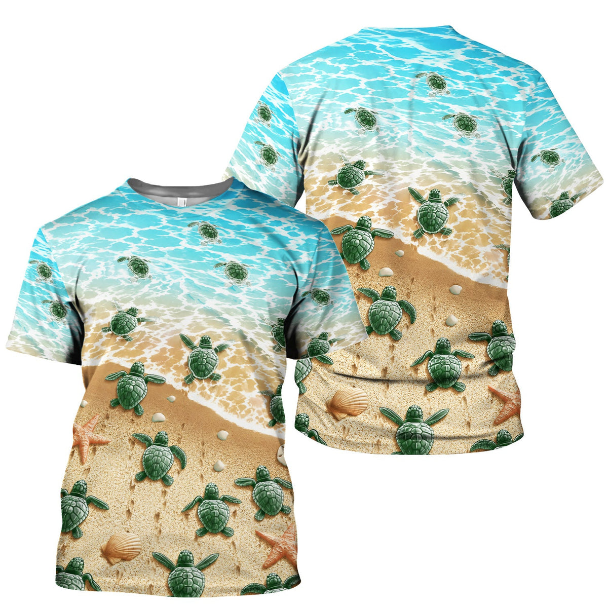 Coastal Sea Turtle Beach Nurse Scrub Top