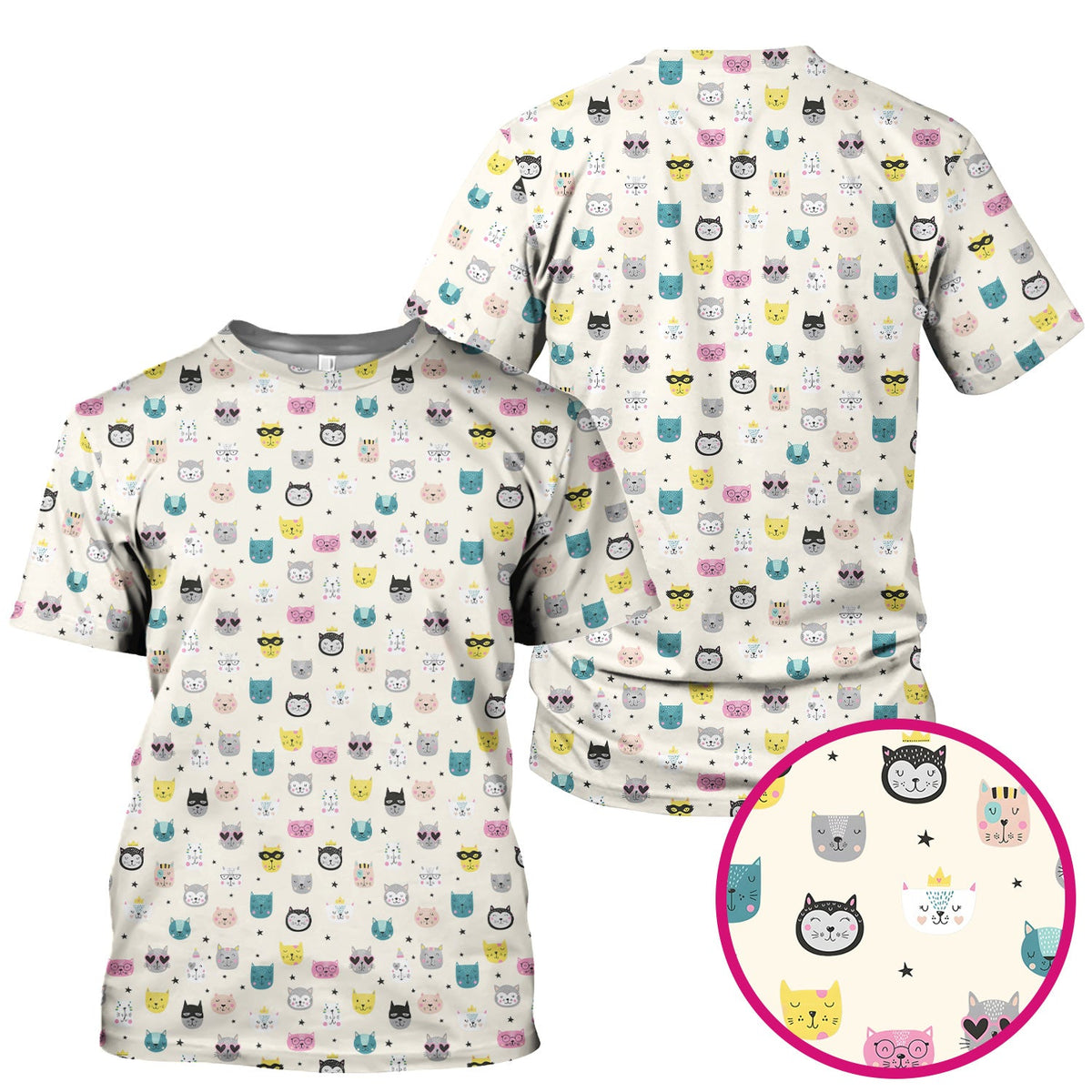 Colorful Cat Nurse Scrub Top