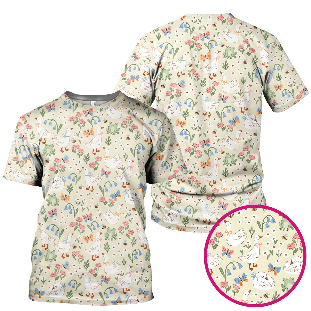 Goose Frog Garden Nurse Scrub Top