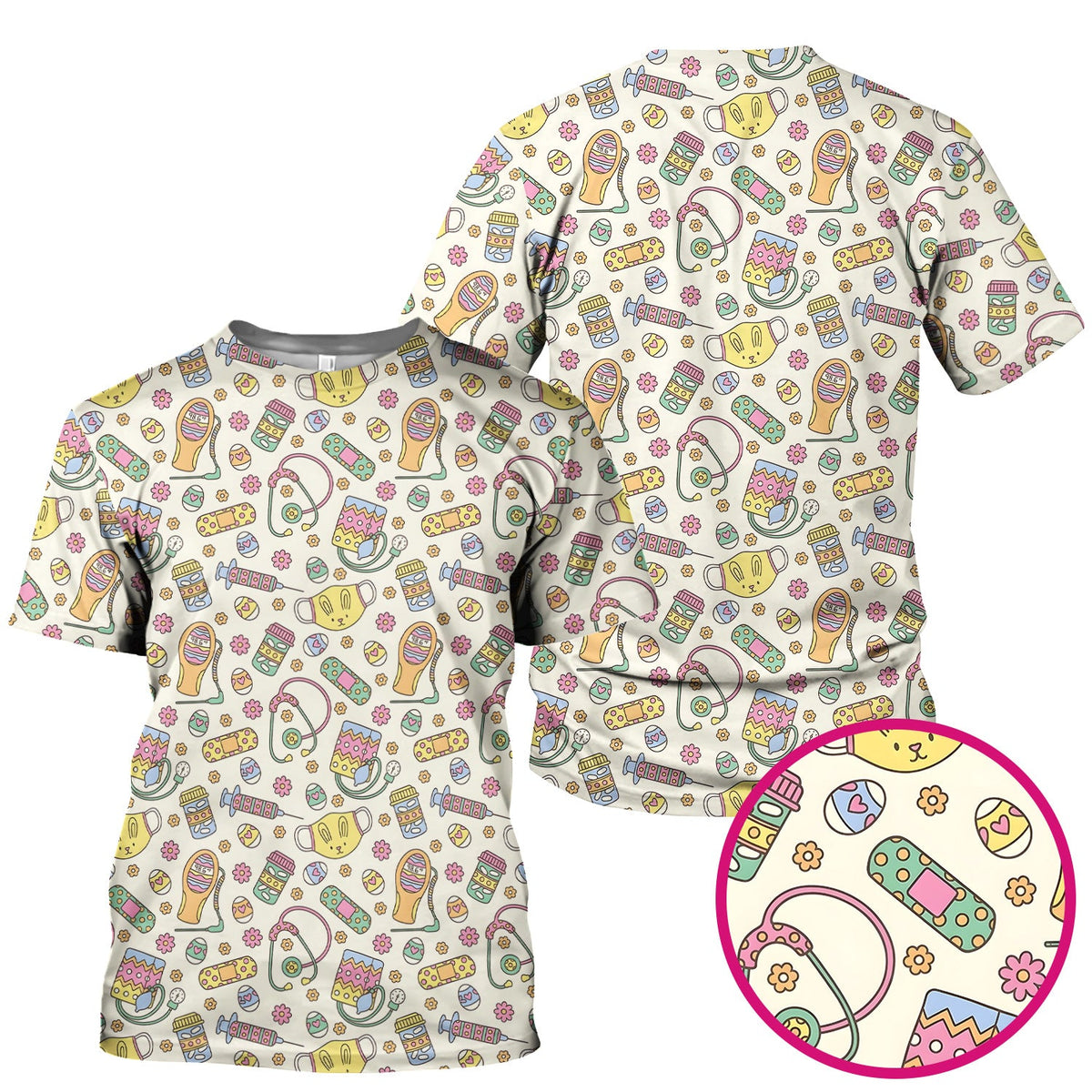 Nurse Bunny Scrub Top - Easter Gift